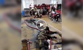 Blindfolded Firefighter Training