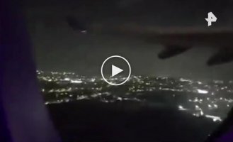 A passenger plane's engine caught fire during takeoff