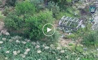 Тело российского солдата охватило пламя после атаки ударного украинского беспилотника