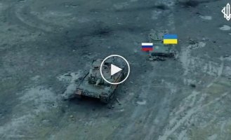 An FPV drone kills an occupier near and under an M113 and an abandoned Leopard tank.