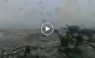 A Ukrainian tank fires at Russian positions in the Ugledar direction