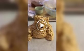 Попытка испечь печенье в форме медведя
