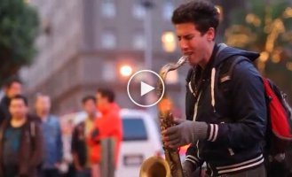 I'm getting goosebumps! Cool performance of the song Let Her Go on the saxophone