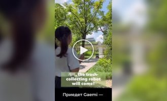 В корейских парках есть роботы для сбора мусора