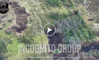 A drone explodes after a strike from a Russian occupier