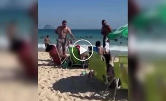 The leader of a Brazilian gang was detained right on the beach while relaxing