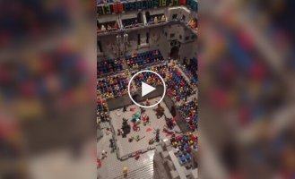 A giant fortress made from over 1 million LEGO pieces