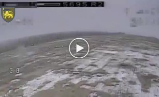 A Russian invader falls off a motorcycle while moving, which was attacked by fighters of the 60th Separate Mechanized Brigade with a kamikaze drone