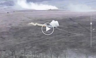 Soldiers using the Swedish NLAW ATGM destroy two enemy armored vehicles