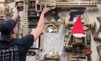 Mad engineer makes unique mechanisms from wood