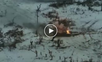The crew of an M2A2 Bradley infantry fighting vehicle destroys the latest Russian T-90M Proryv tank near Stepnoye in the Donetsk region