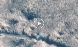 Unsuccessful attempt by a Russian military to shoot down a Ukrainian FPV drone in the Avdeevka area of the Donetsk region