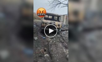 Consequences of the Ukrainian shelling: all property, including the Bukhanka car, was completely destroyed