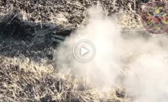 A Ukrainian drone drops FOGs on Russian military personnel in the Avdeevsky direction