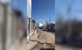 Arrival and explosion of an attack drone in Russian Belgorod