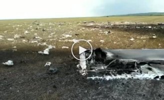 Crash site of the Russian Air Force Il-22 shot down by Wagner
