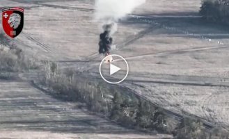 Warriors of the 63rd Mechanized Infantry Brigade use kamikaze drones to attack enemy armored vehicles in the Donetsk region