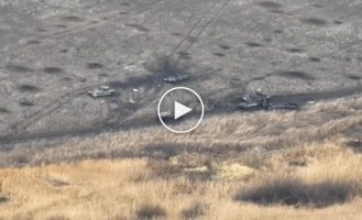 Destroyed and damaged Russian armored vehicles during the attack in the Kupyansk direction