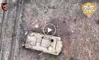 Soldiers use drones to finish off abandoned equipment and surviving occupiers on the battlefield near Novomikhailovka in the Donetsk region