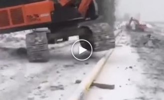 The excavator operator proved that he eats his bread for good reason