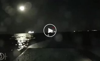 Video footage of a kamikaze strike on the Sig oil tanker at night in the Kerch Strait. 5th of August
