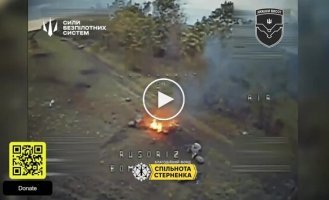 Бойцы 59-й ОШБр смогли лишь одним ударным беспилотником поразить целую группу оккупантов на 4 мотоциклах