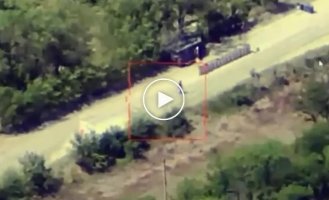 Destruction of an enemy checkpoint in the Kherson region using the Wild Hornets drone