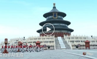 Роботы показали шоу боевых искусств у Храма Неба