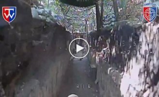 A Ukrainian drone operator takes a UAV into enemy trenches and searches for occupiers there