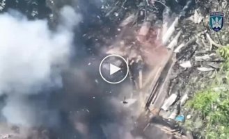 A kamikaze drone knocks off a Russian attack aircraft