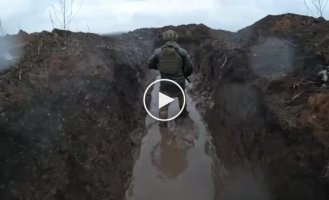 Ukrainian trenches near Bakhmut