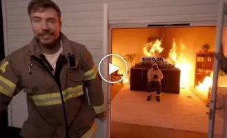 MrBeast устроил экстремальный челлендж: участник оказался в «горящей» комнате ради $500 000