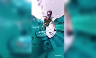 Instantaneous Dive 40 Meters in a Pool