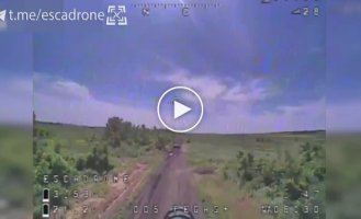 Ukrainian UAV Pegas-kamikaze struck Russian military equipment