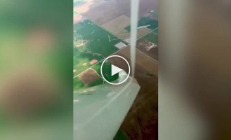 Unusual shots. The pilot filmed how a tornado spun his glider right in the sky