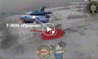 A kamikaze drone destroys the newest Russian tank T-90M Breakthrough in the Avdeevsky direction
