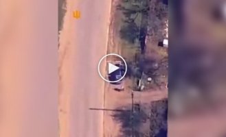 Destruction of Russian ZALA UAV operators along with the enemy control vehicle