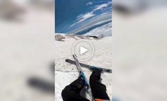 A Skier Almost Fell into a Glacial Crevasse