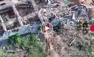 A Russian invader who climbed onto the ruins of a house in the Donetsk region was eliminated with a shot to the head.