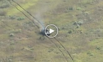 Russian infantry fighting vehicle ran over a mine