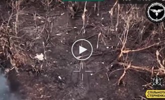 Arrival of a Ukrainian kamikaze drone targeting a Russian fighter in the Avdeevka area