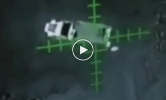 Kupyansk direction, Ukrainian drone drops ammunition on a truck with Russian military