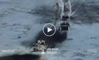 Russian T72 destroyed thanks to Aidar