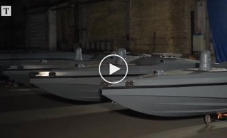 A large batch of our Magura V5 maritime drones at one of the secret factories