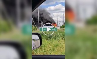 In the Belgorod region, an electrical substation caught fire after a UAV attack