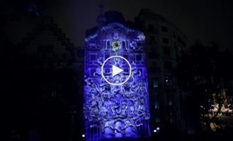 3д проекция на дом. La Casa Batllo 3d Projection