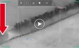Night artillery attack using cluster munitions on Russian infantry