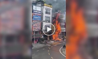 Fire with fireworks: what is burning in a Vietnamese store