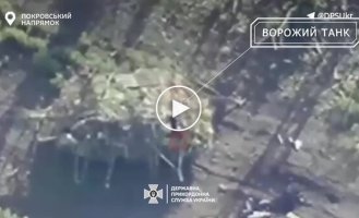 Прикордонники разом із воїнами 47 ОМБр знищили ворожий танк на Покровському напрямку