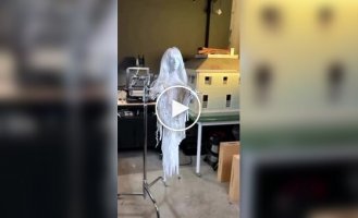 A ghost made from scrap materials